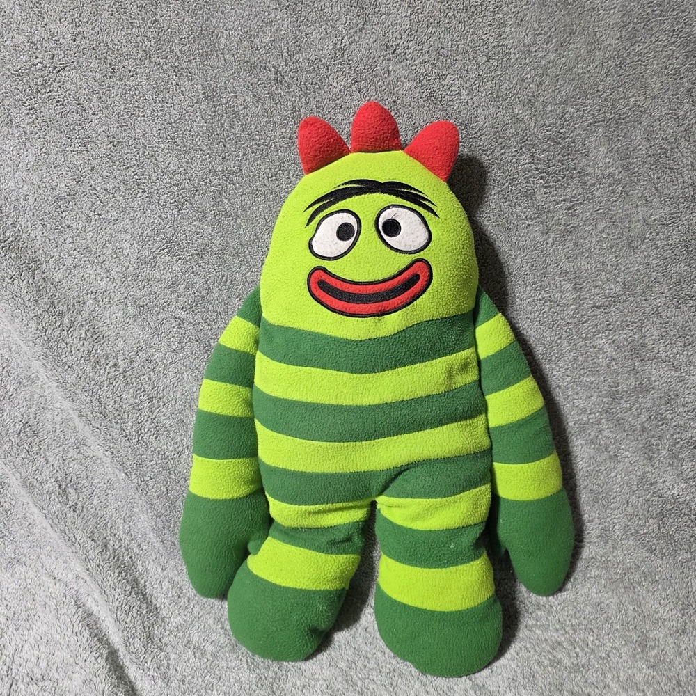Brobee Yo Gabba Gabba Plush 18" Stuffed Animal Green Striped